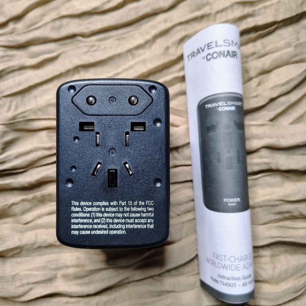 Conair TravelSmart Fast Worldwide Power Adapter 100- 250V
